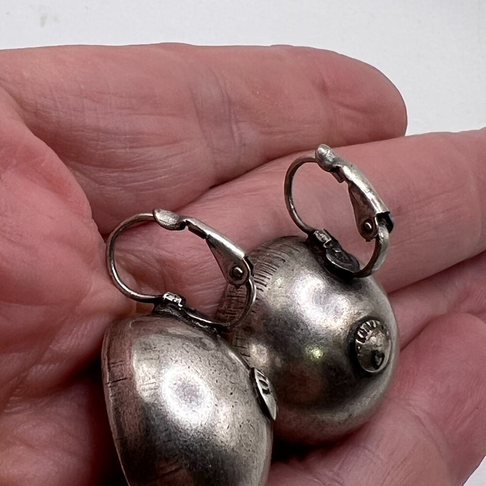 Vintage KONPLOTT Concave Purple Crystal Earrings - Picture 6 of 8